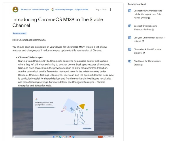 ChromeOS M139