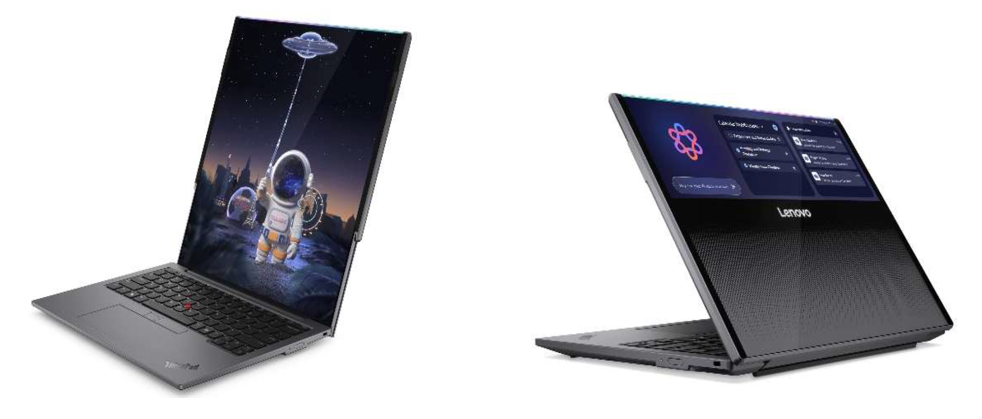 画面が縦に変形する「ThinkPad」や充電不要のキーボードマウス、AI