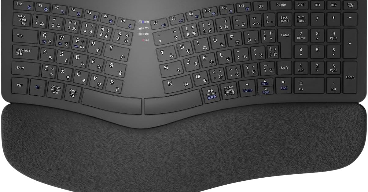 手首への負担を抑えて快適に入力できる「Ewin エルゴノミクス