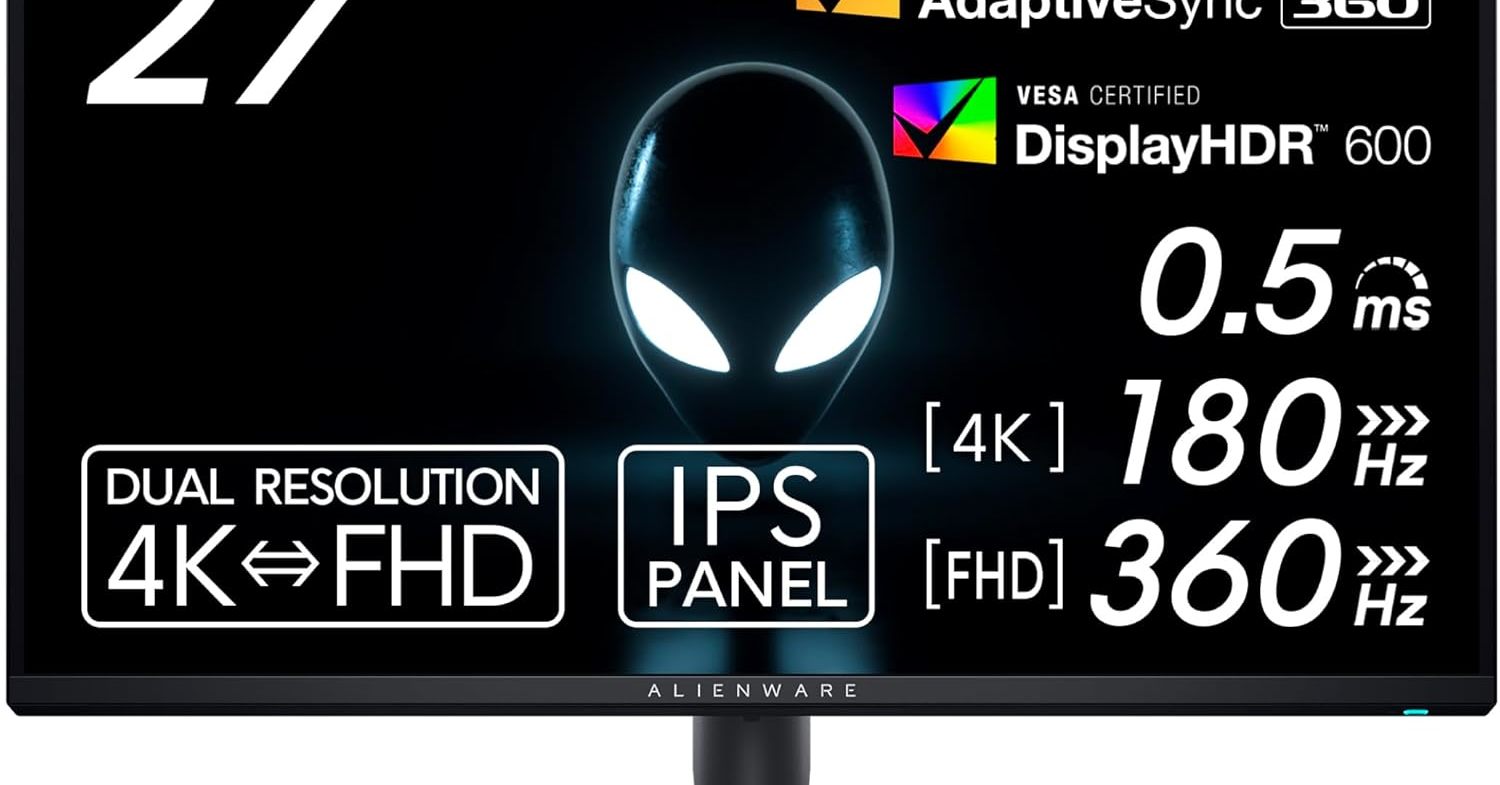1台で高画質4Kと高速リフレッシュレートを使い分けられる「Dell