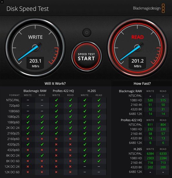 Blackmagic Disk Speed Test