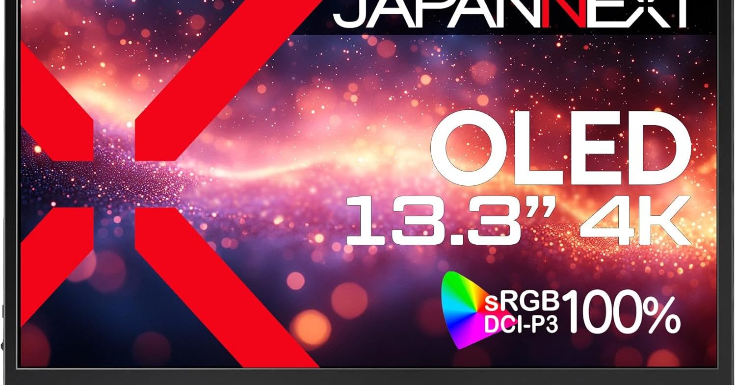 4K有機ELのモバイルディスプレイ「JAPANNEXT JN-MD-OLED1331UHDR」が