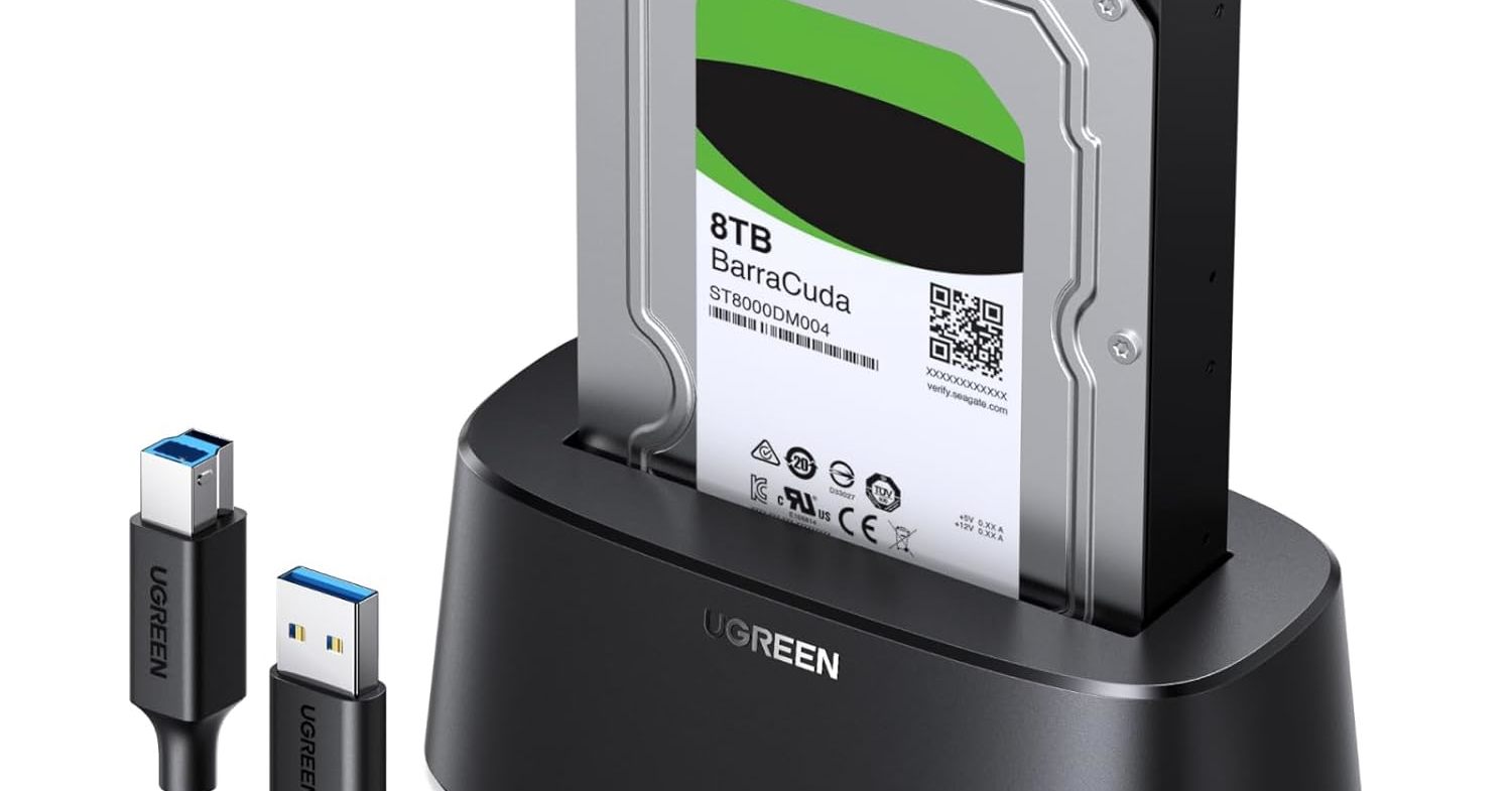 2.5型と3.5型のHDDを簡単に外付けHDD化できる「UGREEN HDD スタンド
