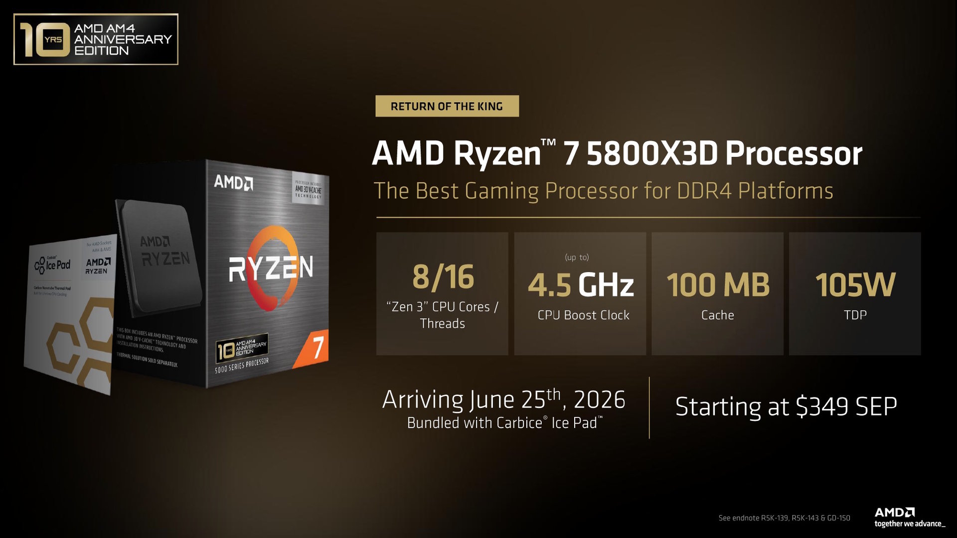 DDR4メモリでもまだ戦える!! AMDが「Socket AM4」の10周年を祝う 