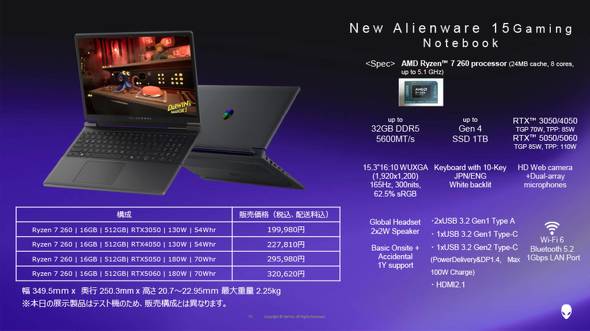 �uAlienware 15 Gaming Notebook�v