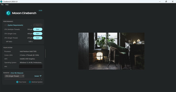 Cinebench 2026.1.0�̌���
