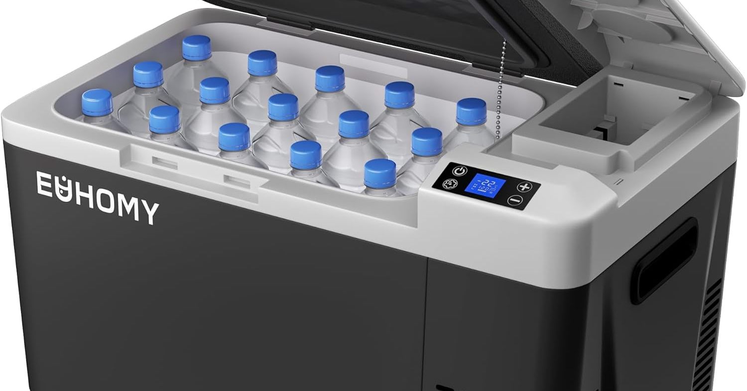 電源のない場所や災害時でも食材を冷やせる「EUHOMY 車載冷蔵庫 23L 