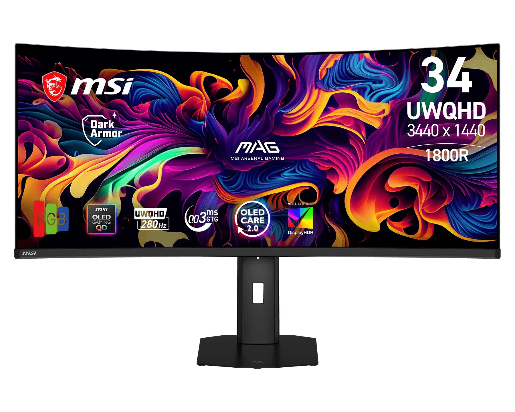 MSI、280Hz駆動に対応した湾曲ウルトラワイド34型有機ELゲーミング