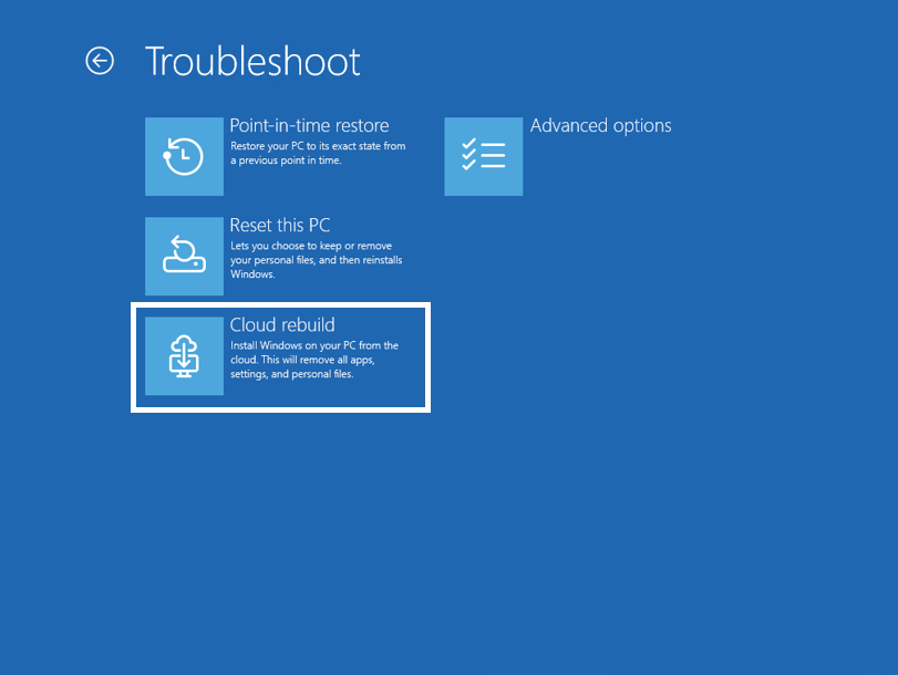 Windows 11「Cloud Rebuild」が復元手段に、26H2で企業ユーザーも対象に