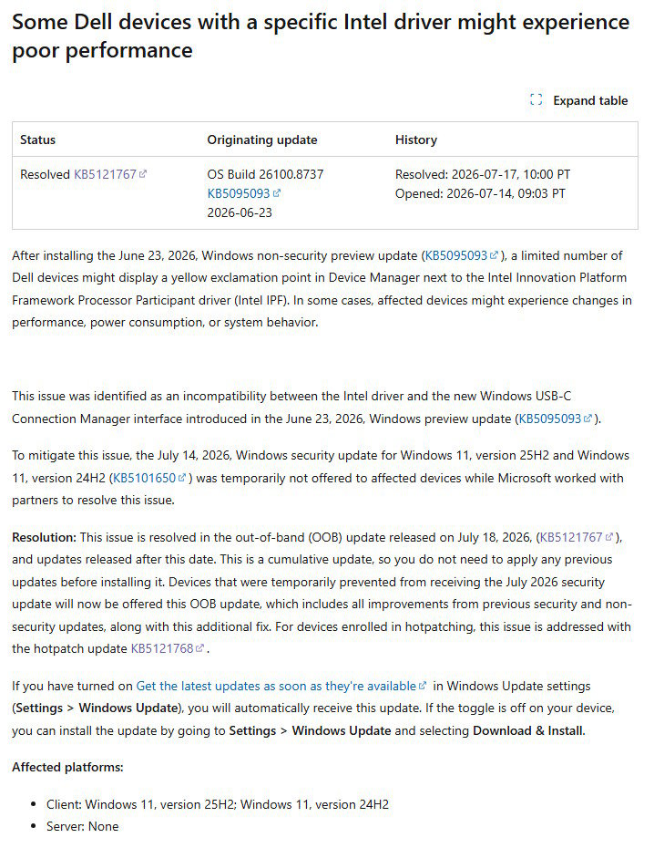 Windows 11 バージョン 24H2／25H2搭載のデル製PCに6月のプレビュー