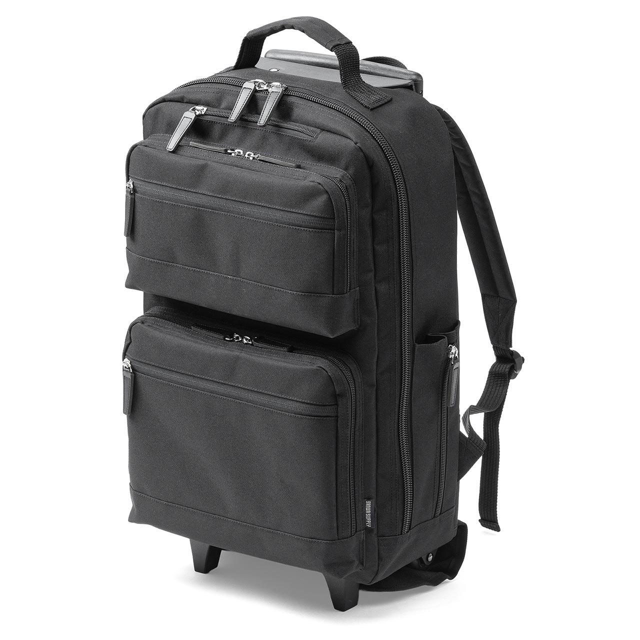 サンワ、リュックとしても利用できる30Lキャリーバッグ「200-BAGCR017BK」を発売