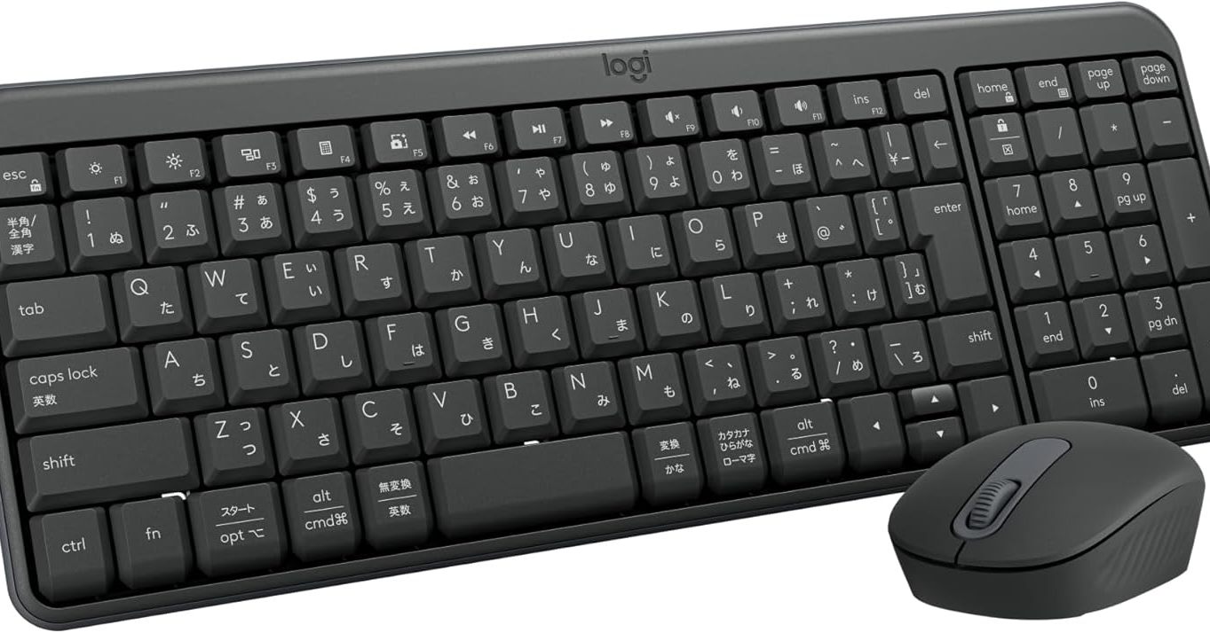 ロジクールのテンキー付きキーボード・ワイヤレス小型マウスのセット