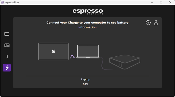 ���݂̋��d�󋵂���уo�b�e���[�c�ʂ��\���\��
