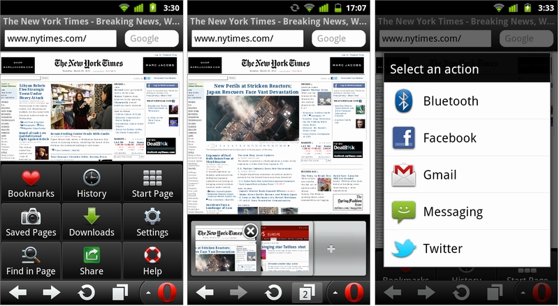 Opera、モバイルブラウザ「Opera Mini 6」および「Opera Mobile 11」を公開：タブレットに