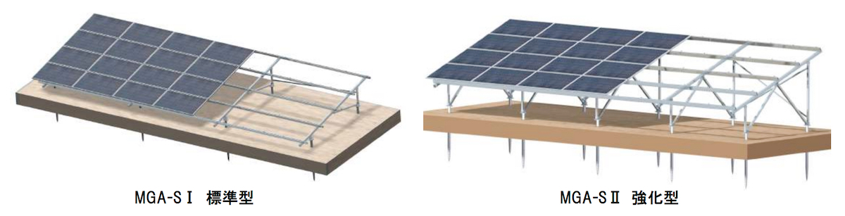 風速55m/sと積雪1.5mに対応する太陽光架台、リープトンが販売：太陽光