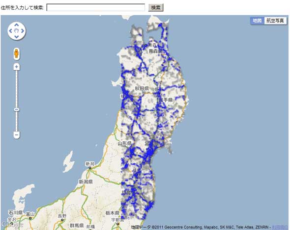 自動車・通行実績情報マップ
