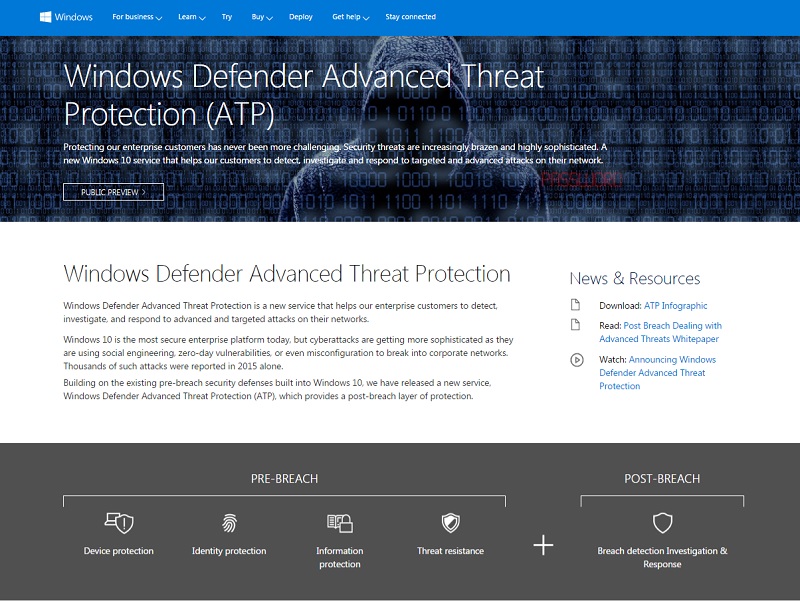 Windows Defender Advanced Threat Protection͂ǂ̂悤ȋ@\iʂMicrosoft̐iЉy[WjsNbNŊgt